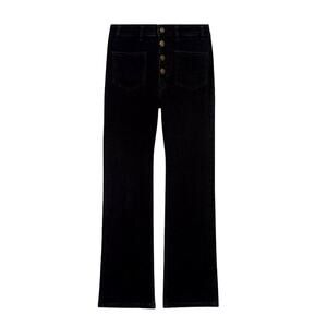MAJE Passion Double Pocket Black Jeans Cropped | Size 28